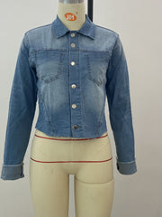 Stretch Denim Jacket Slim Short Jacket