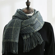 Thickened Warm Tassel Plaid Cashmere Scarves