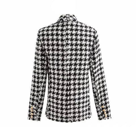 Houndstooth Retro Thick Plaid Jacket