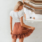 Elegant Polka Dot Mini Skirt