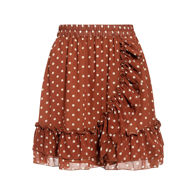 Elegant Polka Dot Mini Skirt