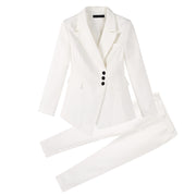 White Slim Pant Suits