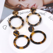 Acrylic Acetate Plate Leopard Earrings