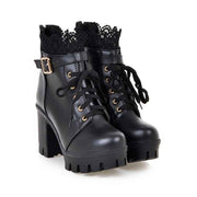 Lace-up Martens Boots - High Heels & Thick Heels