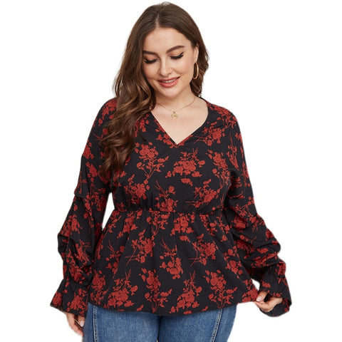 Plussize V-Neck Shirt  Spring Top