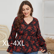 Plussize V-Neck Shirt  Spring Top