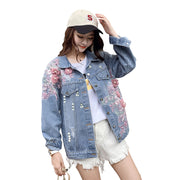 Ripped Denim Short Jacket Loose Jacket