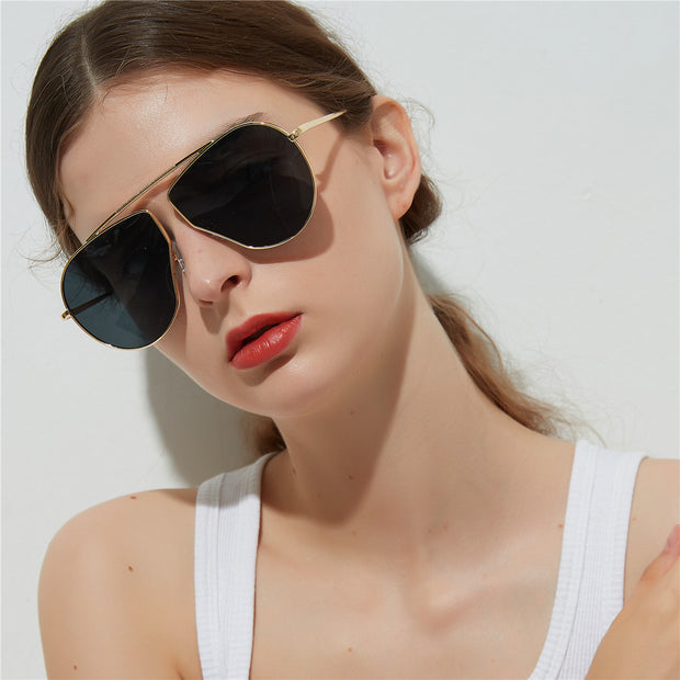 A1166 Polygonal Metal Frame Sunglasses