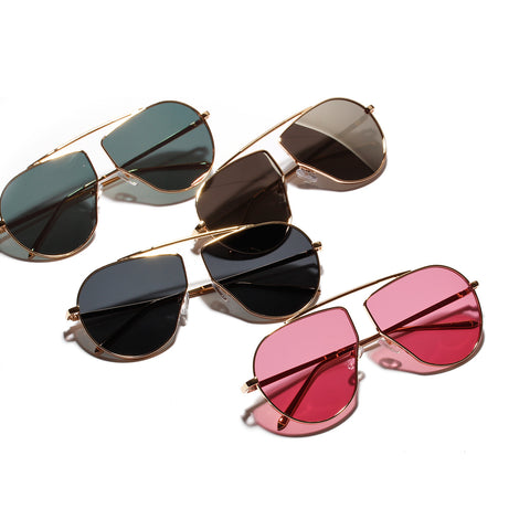 A1166 Polygonal Metal Frame Sunglasses