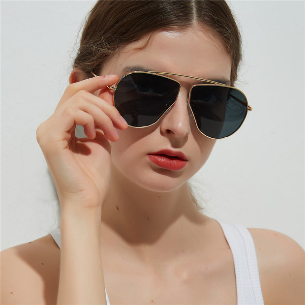 A1166 Polygonal Metal Frame Sunglasses