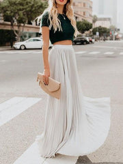 Casual Skirt Girls High Waist Long Skirts