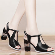 One Word Strap Toe High Heels