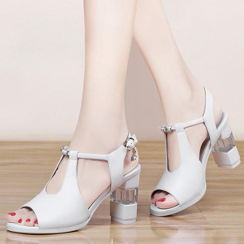 One Word Strap Toe High Heels