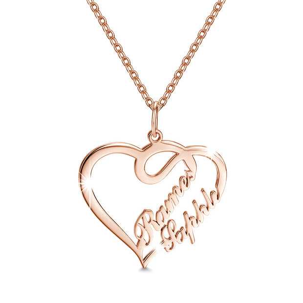 Double Heart Necklace Stainless Steel