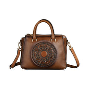 Totem Leather Casual Floral Retro Handbag