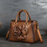 Totem Leather Casual Floral Retro Handbag