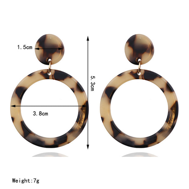 Acrylic Acetate Plate Leopard Earrings