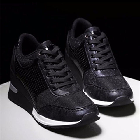 Lacing Sneakers With Platform Heels