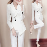 White Slim Pant Suits