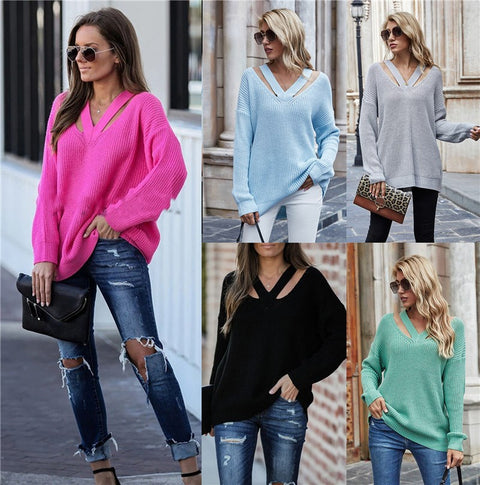 Stylish Commuter V-neck Sweater