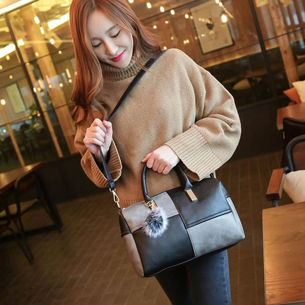 Stitching ladies handbag