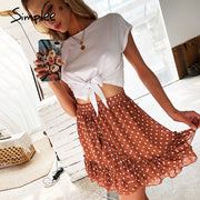 Elegant Polka Dot Mini Skirt