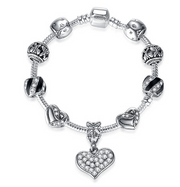 925 Unique Silver Crystal Charm Bracelet DIY Beads Bracelet