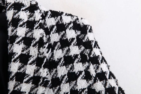 Houndstooth Retro Thick Plaid Jacket