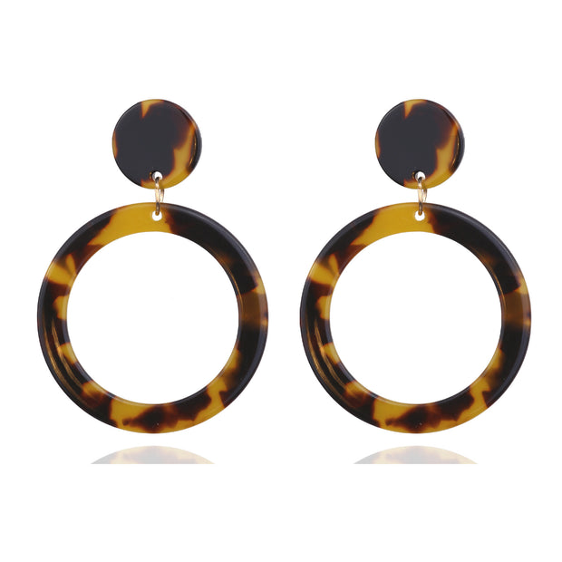 Acrylic Acetate Plate Leopard Earrings