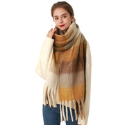 AC Grid Thickened Mohair Cashmere Scarve