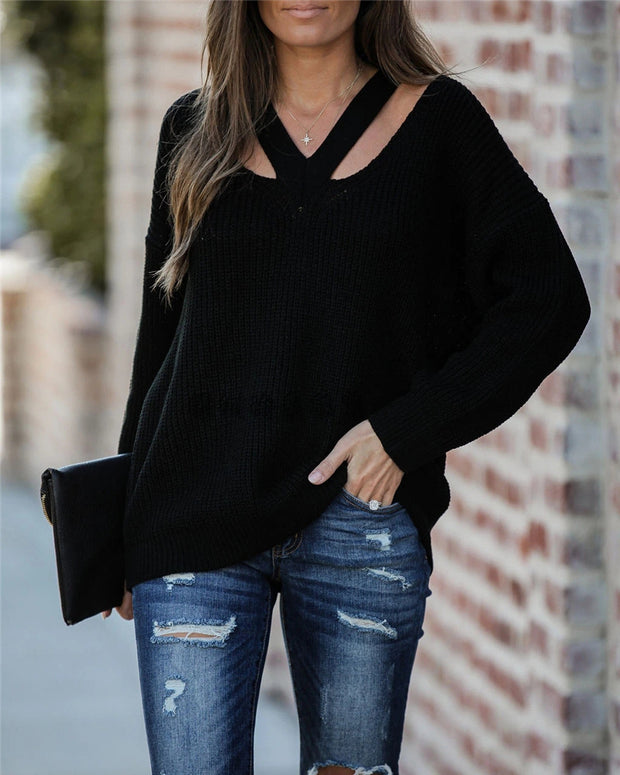 Stylish Commuter V-neck Sweater