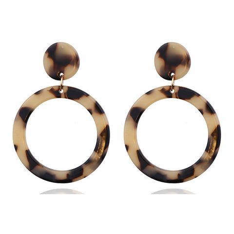 Acrylic Acetate Plate Leopard Earrings