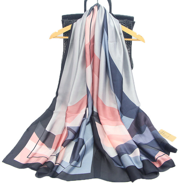 Imitated Silk Scarves Geometric Printed Shawl