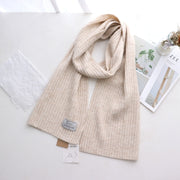 Short Knitted Plain Striped Scarves