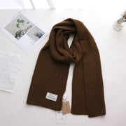 Short Knitted Plain Striped Scarves