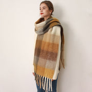 AC Grid Thickened Mohair Cashmere Scarve