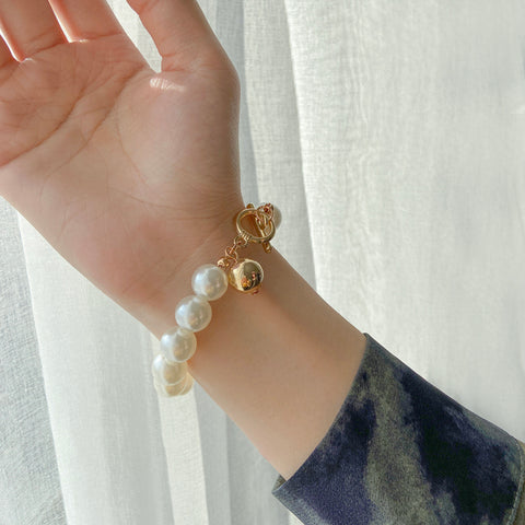 Bohemian Gold Beads Pearl Bracelet