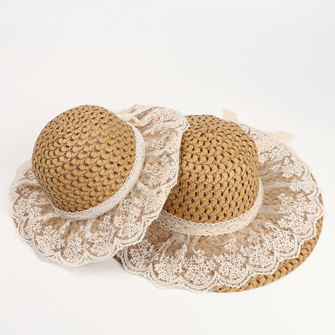 Lace Sun Hats For  Wide Brim Straw Beach