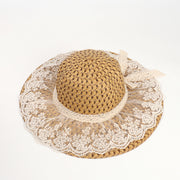 Lace Sun Hats For  Wide Brim Straw Beach