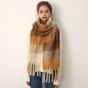 AC Grid Thickened Mohair Cashmere Scarve