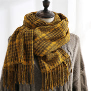 Thickened Warm Tassel Plaid Cashmere Scarves