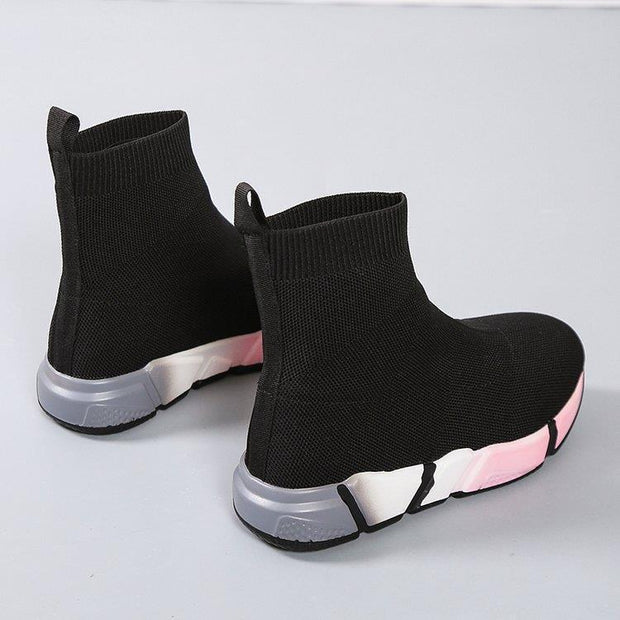 Iridescent Shoes Platform Black Ankle Boots