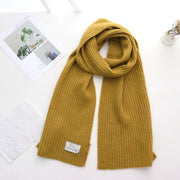 Short Knitted Plain Striped Scarves