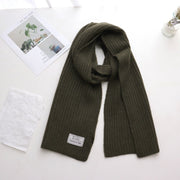 Short Knitted Plain Striped Scarves