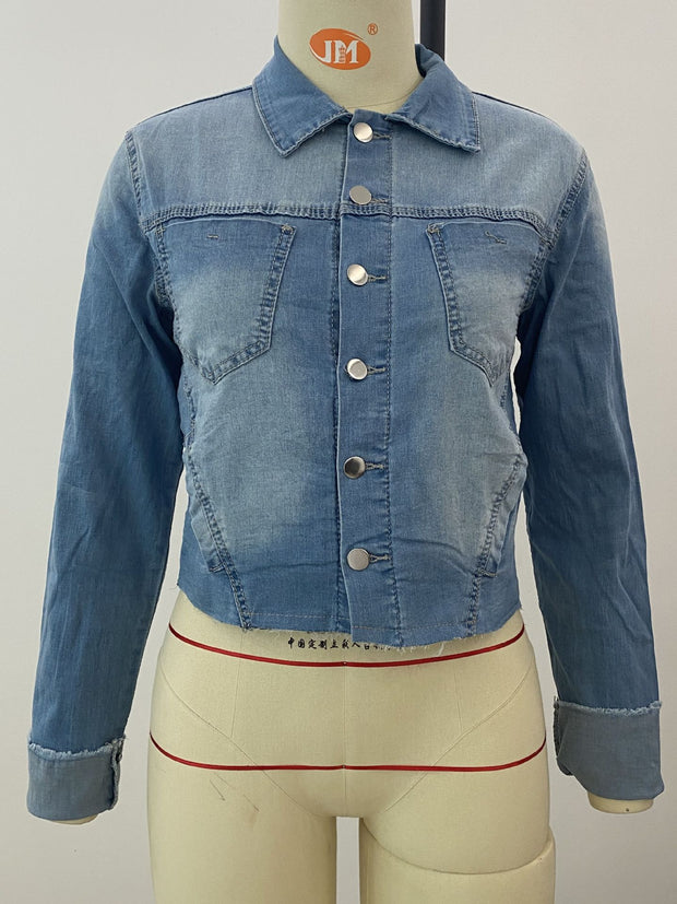 Stretch Denim Jacket Slim Short Jacket