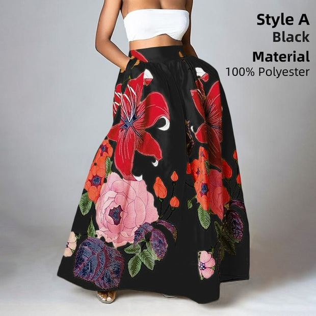 Bottoms Skirt Floral Holiday Long Maxi