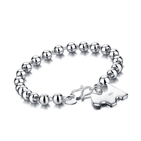 Silver Buddha Bead Bracelet